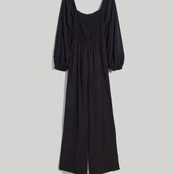 Madewell black size 14W Lucie Tie-Back Long-Sleeve pants Jumpsuit romper in Star - Picture 6 of 6
